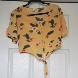 Yellow Floral Crop Top
